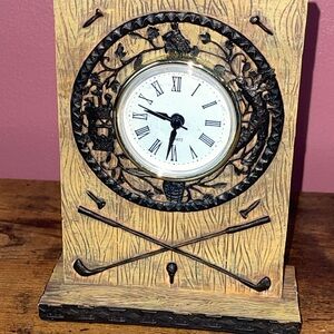 Quartz Golf Club Desk Clock 7" x 5.5” HUAYI Clock Co.